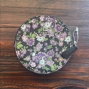 Coach Floral Round Wallet - Purple and Green
